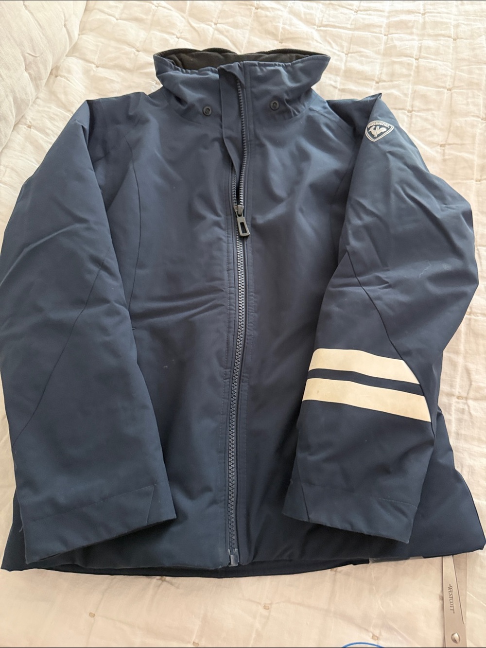 Rossignol Kids Navy winter  Jacket with White Stripe Accent